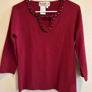 Joseph A. Knitwear top with bejewel.